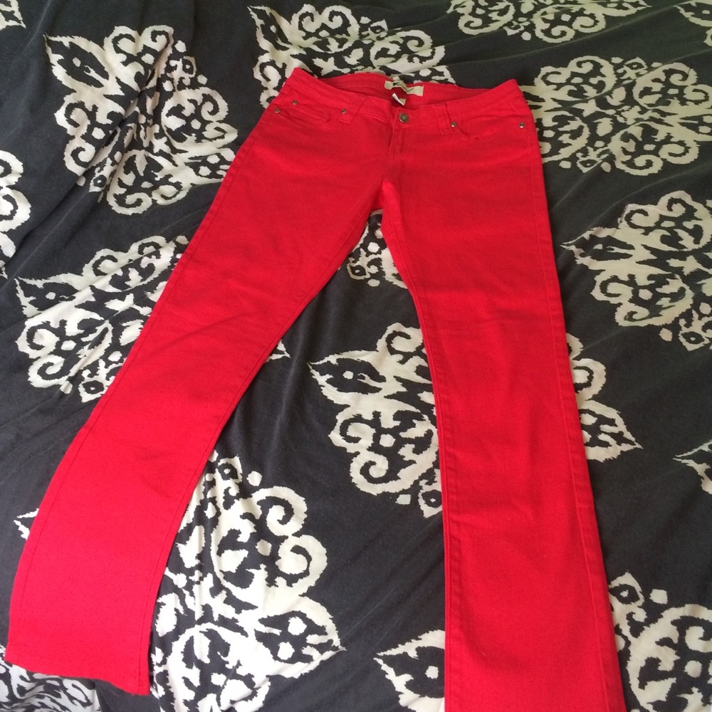 Wet Seal Red Skinny Jeans Vibrant Denim